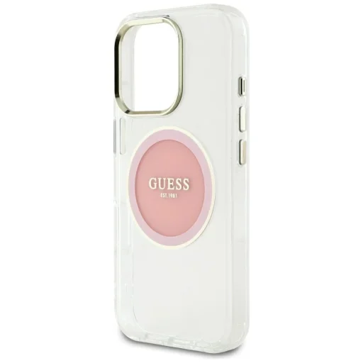  iPhone 16 Pro Max rózsaszín Guess IML Metal Colored Circle Classic Logo MagSafe tok - 6