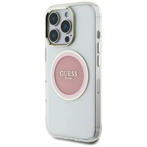  iPhone 16 Pro Max rózsaszín Guess IML Metal Colored Circle Classic Logo MagSafe tok - 2