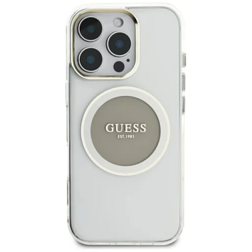  iPhone 16 Pro Max Szürke Guess IML Metal Színes Kör Classic Logo MagSafe tok - 3