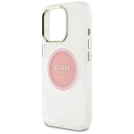  iPhone 16 Pro Rózsaszín Guess IML Metal Colored Circle Classic Logo MagSafe tok - 6