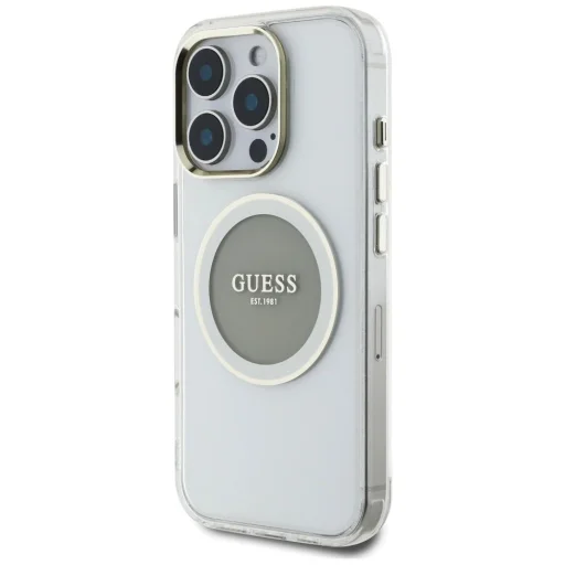  iPhone 16 Pro Szürke Guess IML Fém Színes Kör Classic Logo MagSafe tok - 2