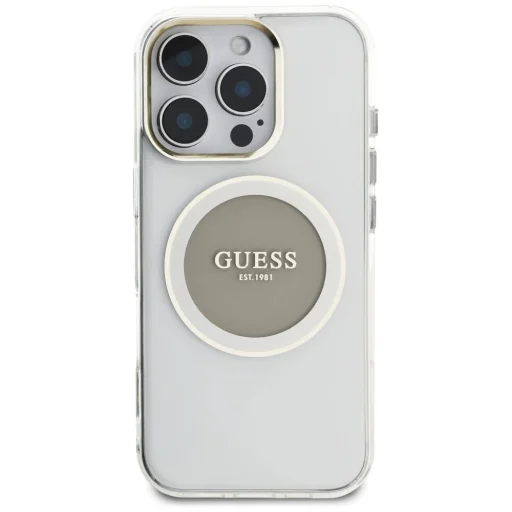  iPhone 16 Pro Szürke Guess IML Fém Színes Kör Classic Logo MagSafe tok - 3