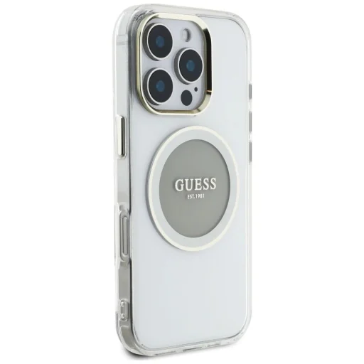  iPhone 16 Pro Szürke Guess IML Fém Színes Kör Classic Logo MagSafe tok - 4