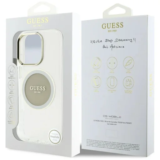  iPhone 16 Pro Max Szürke Guess IML Metal Színes Kör Classic Logo MagSafe tok - 8