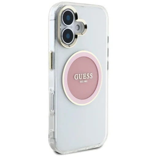  iPhone 16 Rózsaszín Guess IML Metal Colored Circle Classic Logo MagSafe tok - 4