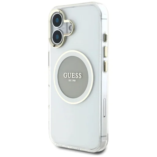  iPhone 16 Szürke Guess IML Metal Colored Circle Classic Logo MagSafe tok - 2