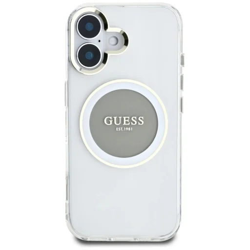  iPhone 16 Szürke Guess IML Metal Colored Circle Classic Logo MagSafe tok - 3