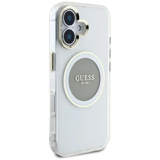  iPhone 16 Szürke Guess IML Metal Colored Circle Classic Logo MagSafe tok - 4