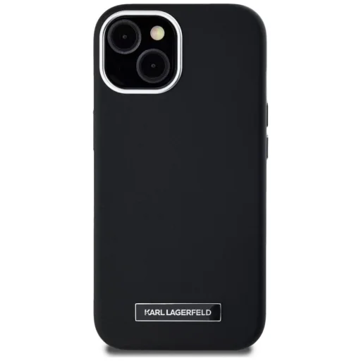  iPhone 15 Fekete Karl Lagerfeld FW Metal Plate MagSafe tok - 3