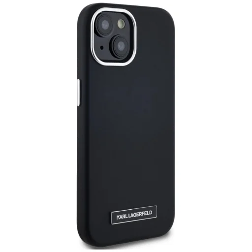  iPhone 15 Fekete Karl Lagerfeld FW Metal Plate MagSafe tok - 4