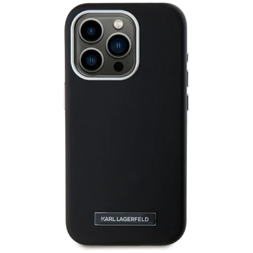  iPhone 15 Pro Fekete Karl Lagerfeld FW Metal Plate MagSafe tok - 3