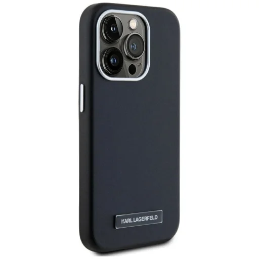  iPhone 15 Pro Fekete Karl Lagerfeld FW Metal Plate MagSafe tok - 4