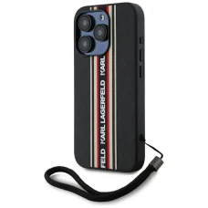  iPhone 15 Pro Max Piros Karl Lagerfeld Saffiano Athleisure Stripes Cord tok