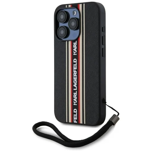  iPhone 15 Pro Piros Karl Lagerfeld Saffiano Athleisure Stripes Cord tok - 2