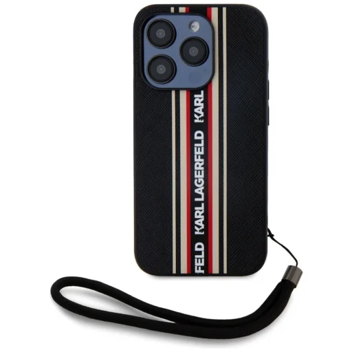  iPhone 15 Pro Max Piros Karl Lagerfeld Saffiano Athleisure Stripes Cord tok - 2