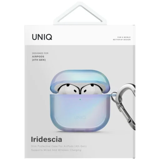 Uniq Iridescia hang tok AirPods 4-hez - holo kék tok - 4