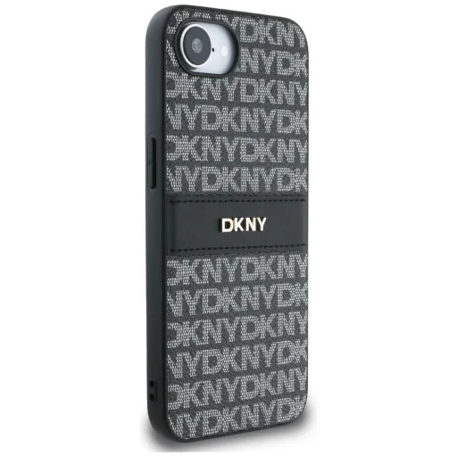  iPhone 16e fekete DKNY Repeat Texture Minta Tonalitású Csíkkal tok - 4