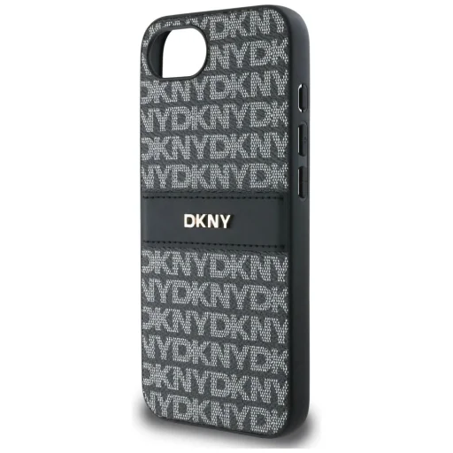  iPhone 16e fekete DKNY Repeat Texture Minta Tonalitású Csíkkal tok - 6