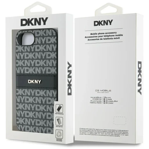  iPhone 16e fekete DKNY Repeat Texture Minta Tonalitású Csíkkal tok - 8