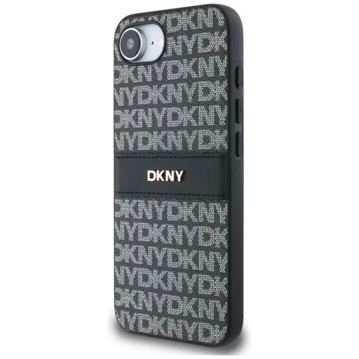  iPhone 16e fekete DKNY Repeat Texture Minta Tonalitású Csíkkal tok - 2