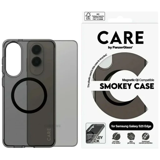 CARE by PanzerGlass Flagship Urban Combat Fekete QI tok Samsung Galaxy S25 Edge - Félig átlátszó tok - 1