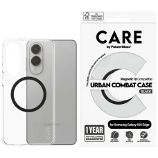 CARE by PanzerGlass Flagship Urban Combat Black QI tok Samsung Galaxy S25 Edge-hez - Átlátszó