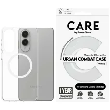 CARE by PanzerGlass Flagship Urban Combat Fehér QI tok Samsung Galaxy S25 Edge-hez - Átlátszó tok