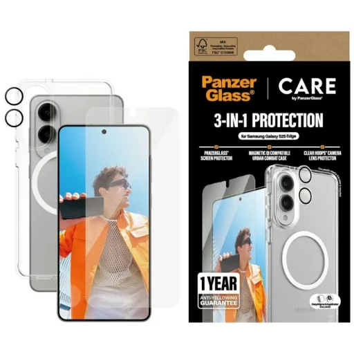 CARE by PanzerGlass Flagship 3in1 Tok+Üveg+Lencse Samsung Galaxy S25 Edge - átlátszó - 1