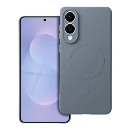 SILICONE MAG COVER tok komptabilis MagSafe technológiával Samsung Galaxy S25 Edge-hez világoskék - 1