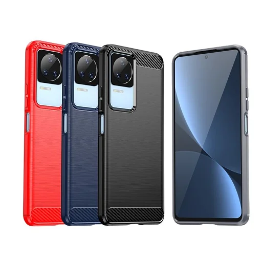 Xiaomi Poco F4 5G fliptok Carbon Case fekete - 5