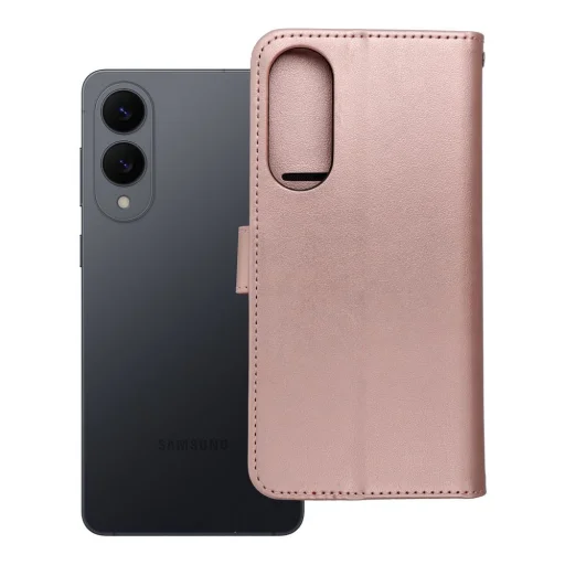 MEZZO flipové puzdro Samsung Galaxy S25 Edge macko ružovozlaté puzdro - 6