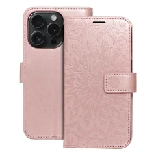 MEZZO fliptok iPhone 15 Pro mandala rózsaarany tok