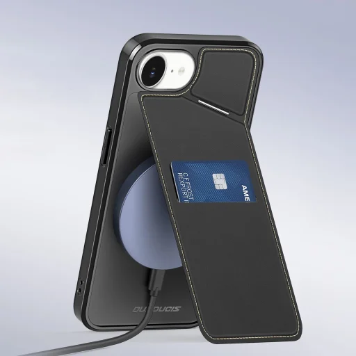  iPhone 16e fekete DUX DUCIS Rafi II MAG állvánnyal kompatibilis MagSafe tok - 9