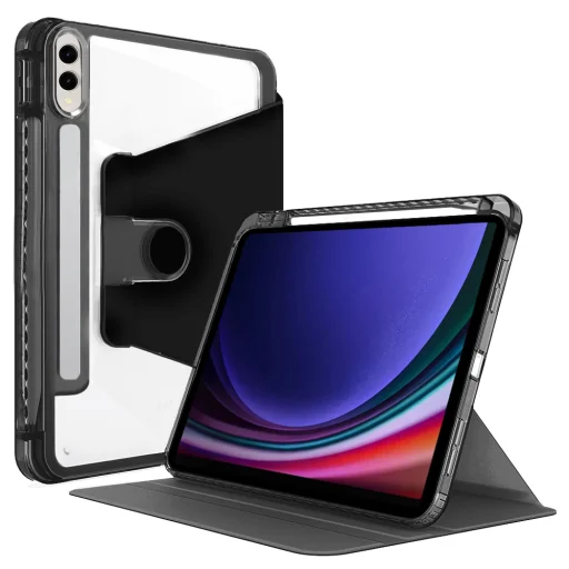  Techsuit - Kristálytiszta Látvány - Samsung Galaxy Tab S9 Plus / S9 FE Plus / S10 Plus - Fekete tok - 1