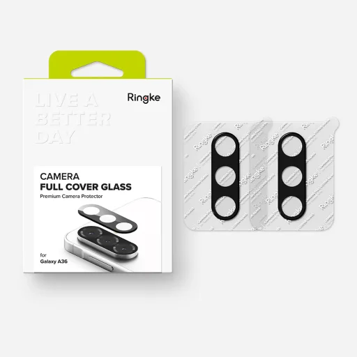  Ringke - Kamera védőüveg (2 darabos csomag) - Samsung Galaxy A36 5G - Átlátszó üvegfólia - 7
