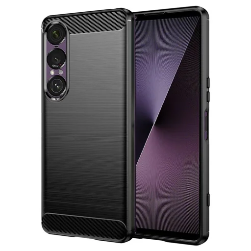  Techsuit - Karbon Szilikon - Sony Xperia 1 VII - Fekete tok - 1
