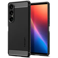  Sony Xperia 1 VII Matt Fekete Spigen Strapabíró Páncél tok