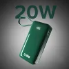 Powerbank SBS 10000 mAh 20W beépített USB-C kábellel és digitális kijelzővel - zöld - 4