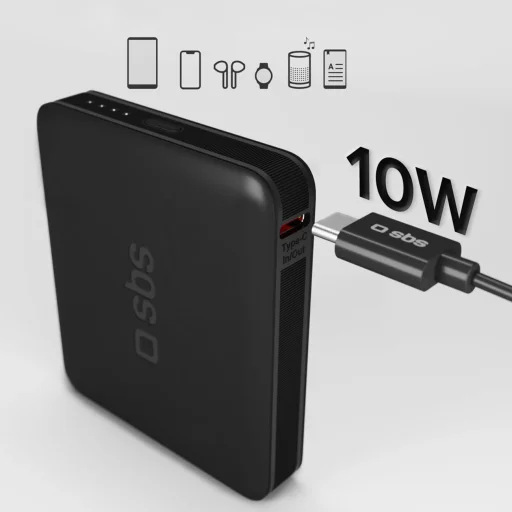 Powerbank SBS NanoTube 5000 mAh Nagy Sűrűségű - fekete - 5