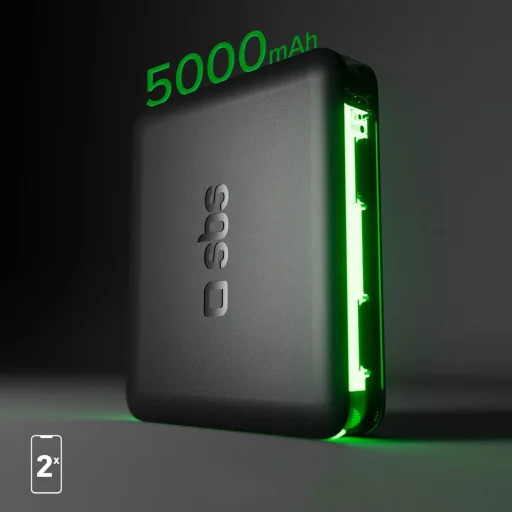 Powerbank SBS NanoTube 5000 mAh Nagy Sűrűségű - fekete - 8