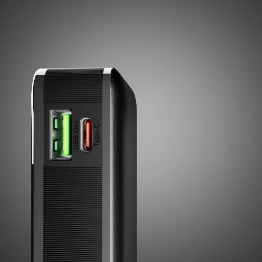 Powerbank SBS 10000 mAh 20W beépített USB-C kábellel és digitális kijelzővel - fekete - 7