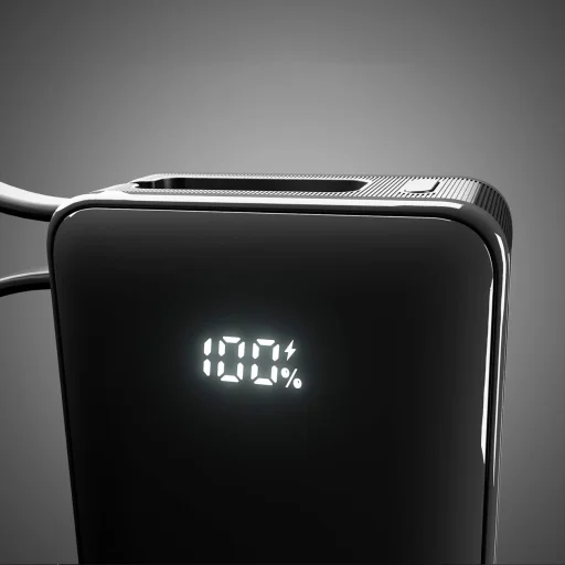 Powerbank SBS 10000 mAh 20W beépített USB-C kábellel és digitális kijelzővel - fekete - 8