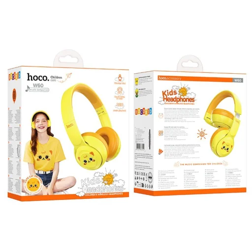 HOCO vezeték nélküli Bluetooth fejhallgatók gyerekeknek W60 nap sárga - 5