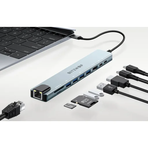 Docking Station Blitzwolf BW-TH5 10in1 USB-C (ezüst) - 3