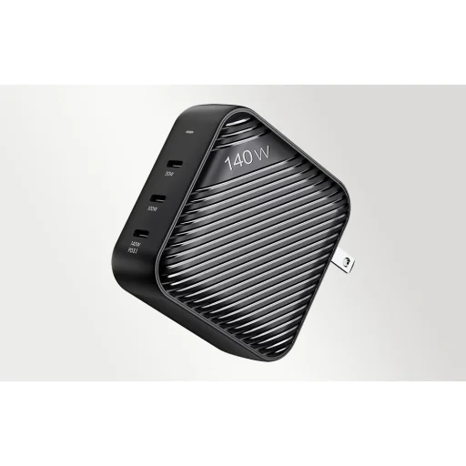 Hálózati töltő INVZI GanHub 3x USB-C, 140W, EU/UK/AU/US (fekete) - 3