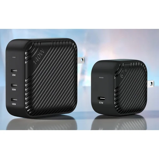 Hálózati töltő INVZI GanHub 3x USB-C, 140W, EU/UK/AU/US (fekete) - 8