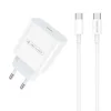 JELLICO fali töltő AK180 PD 20W 1xUSB-C + kábel USB-C - USB-C Fehér