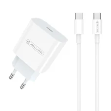 JELLICO fali töltő AK180 PD 20W 1xUSB-C + kábel USB-C - USB-C Fehér
