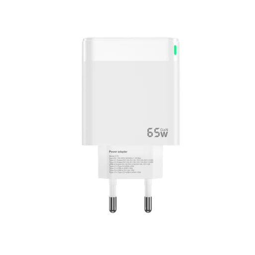 JELLICO fali töltő C79 GaN PD 65W 2xUSB-C + 1xUSB QC3.0 Fehér - 2