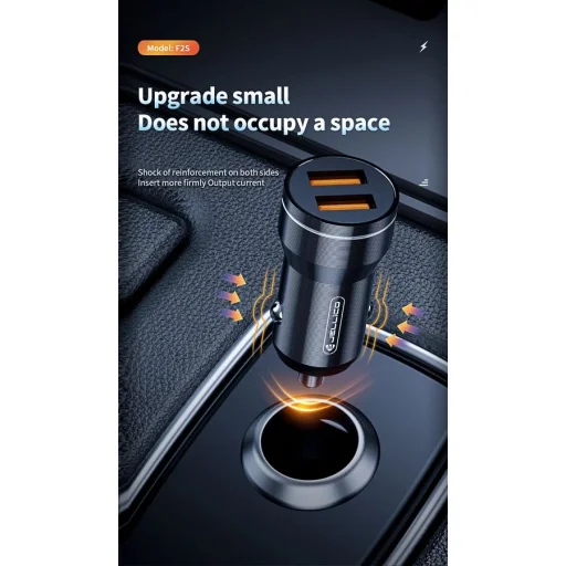 JELLICO autós töltő F2S 3.1A 18W 2xUSB fekete - 5